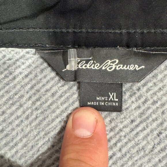 Eddie Bauer Men's Sz XL Metal Button Up Shirt Soft Fleece Long‎ Sleeve Flip Cuff - Picture 4 of 10